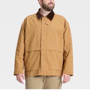 Goodfellow & Co Men's Tan Field Jacket with Dark Brown Collar